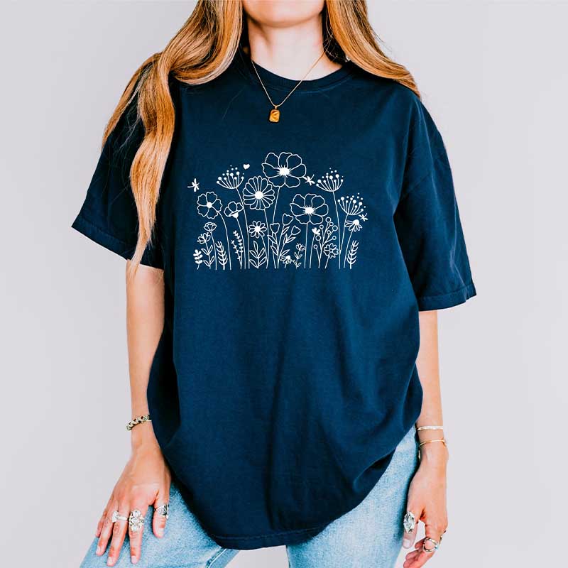 Comfort Colors Wildflower Retro Flower T-Shirt