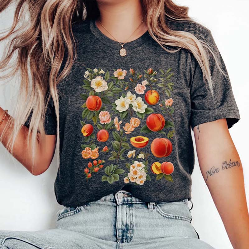 Botanical Peaches Fruit Lover T-Shirt