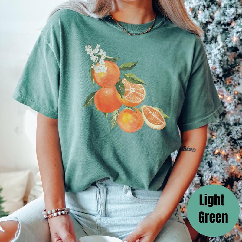 Vintage Orange Foodie Aesthetic Flowers T-Shirt