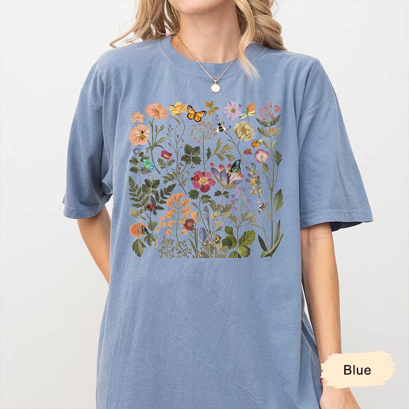Cute Lady Gardener Floral T-Shirt