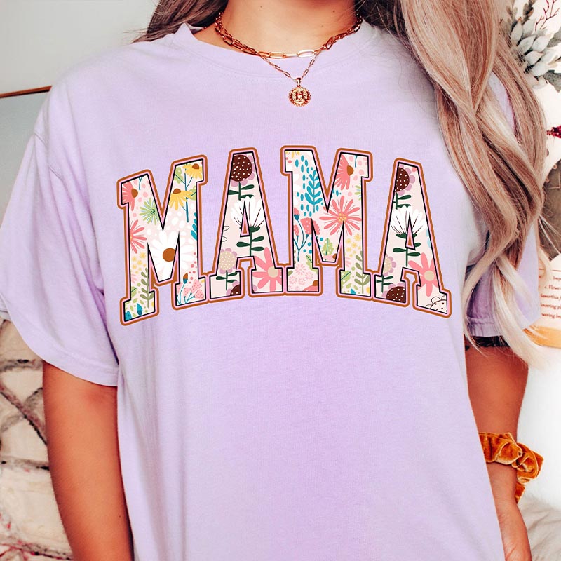Vintage floral Mama Strong Woman T-Shirt