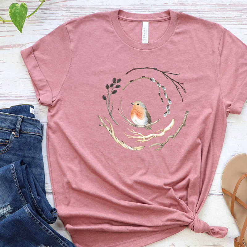 Bird Nest Peace Watercolor T-Shirt