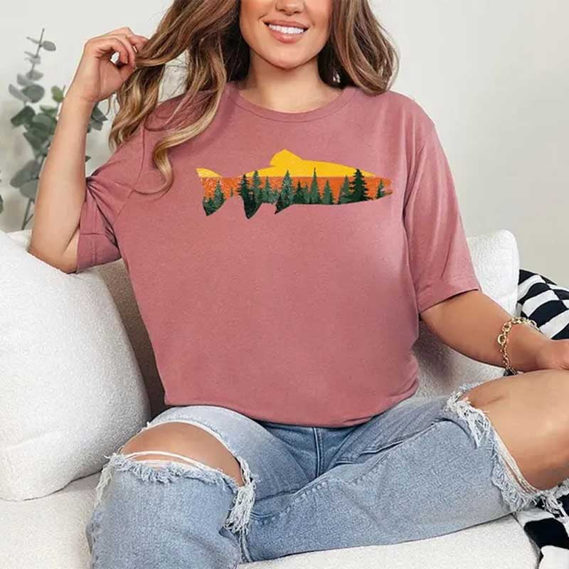 Fishing Nature Fish Lover Forest T-Shirt