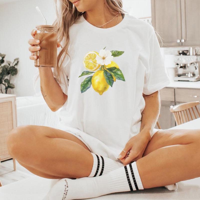 Vintage Lemon Art Graphic Fruit T-Shirt