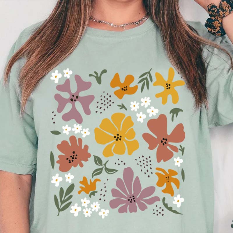 Retro Flower Hippie Floral T-Shirt