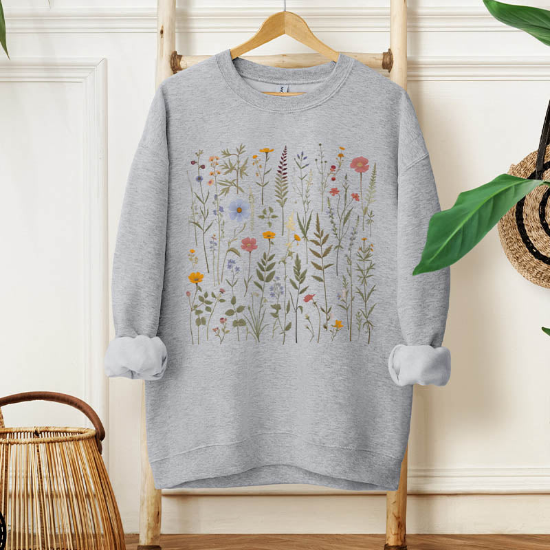 Dried Wildflower Boho Nature Sweatshirt