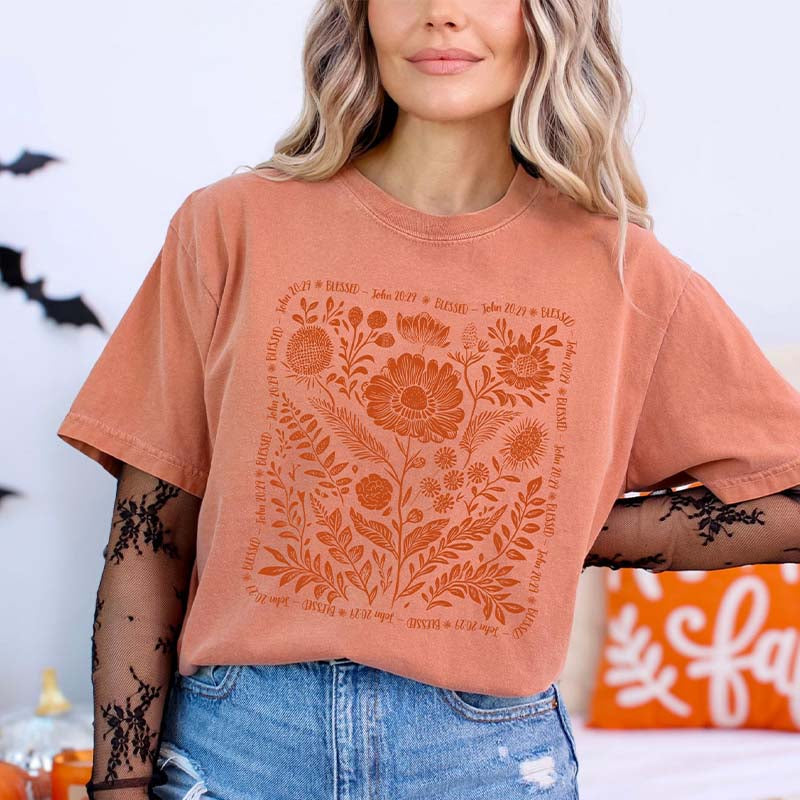 Boho Floral Bible Verse T-Shirt