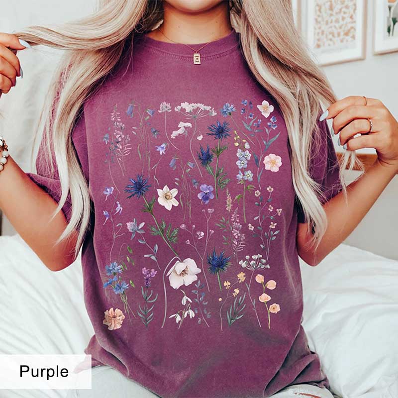 Comfort Colors Botanical WildFlowers Wildlife T-Shirt