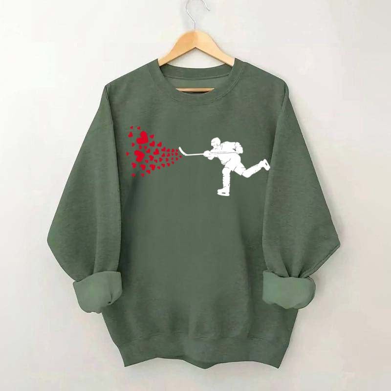 Ice Hockey Hearts Player Sweatshirt