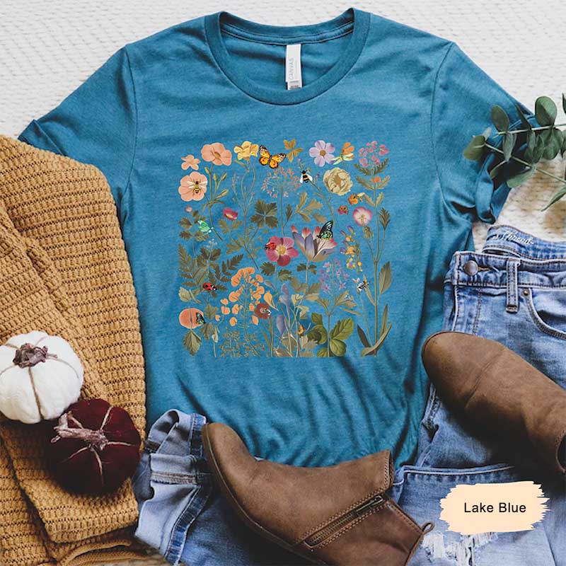 Cute Lady Gardener Floral T-Shirt