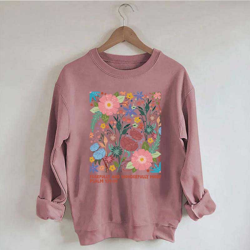 Fearfully And Wonderfully Made Abstract Flower Sweatshirt