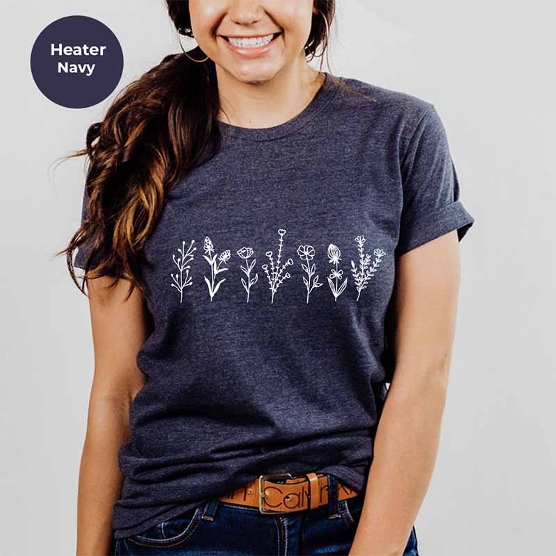 Wild Flowers Botanical  Ladies T-Shirt
