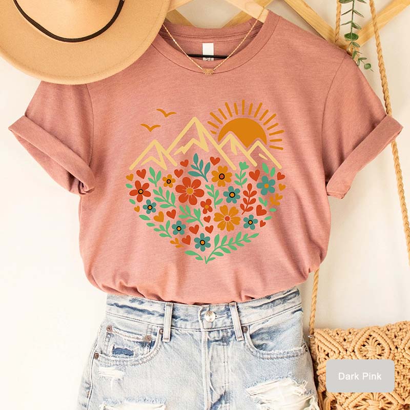 Floral Mountain Graphic Outdoor T-Shirt