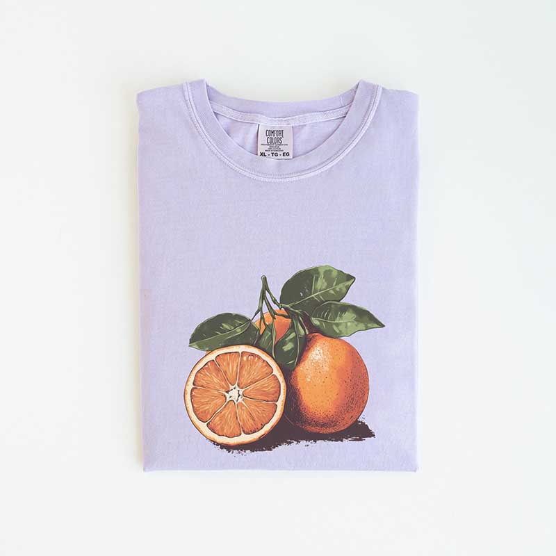 Vintage Orange Pastel Drawing T-Shirt