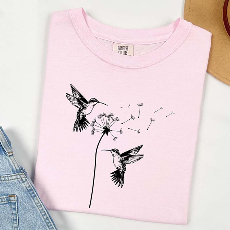 Cute Dandelion Hummingbird T-Shirt