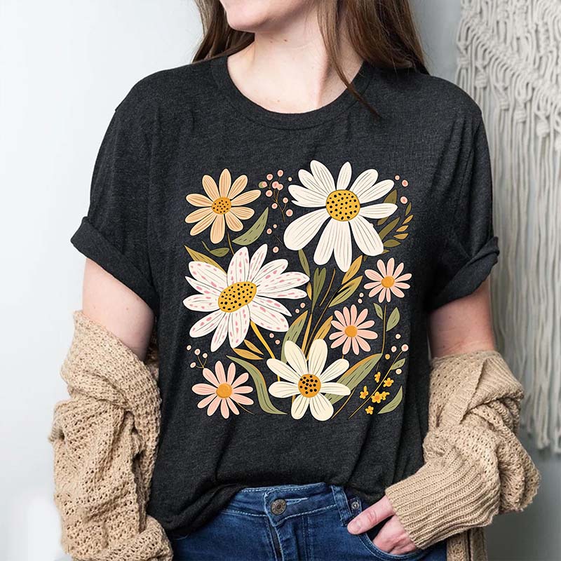 Retro Growth Not Perfection Flowers T-Shirt