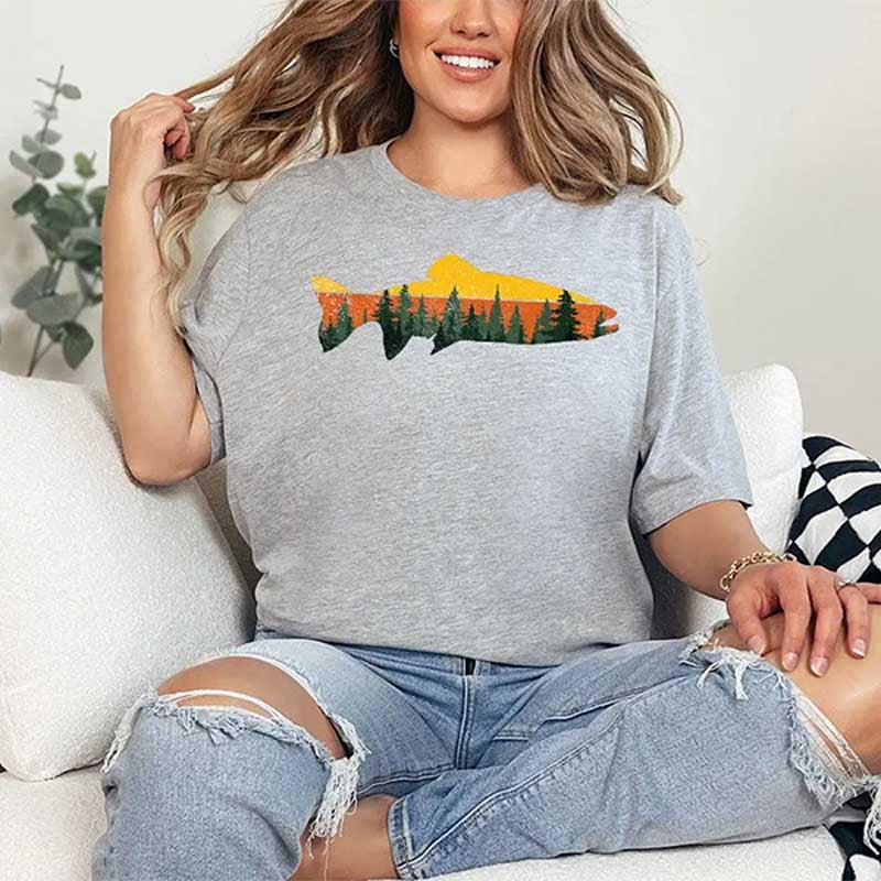 Fishing Nature Fish Lover Forest T-Shirt