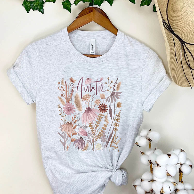 Auntie Boho Pressed Wildflowers T-Shirt