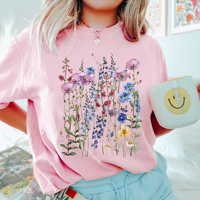 Comfort Colors Boho Flower Bouquet T-Shirt