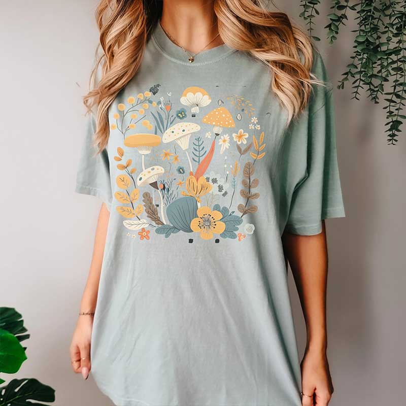 Retro Mushroom Boho Hippie T-Shirt