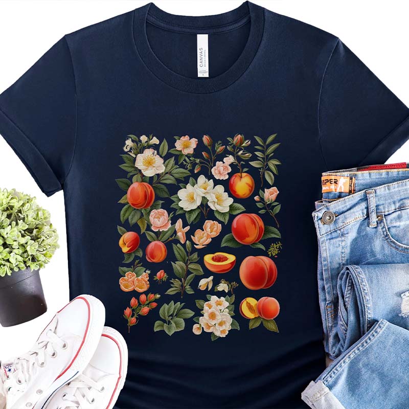 Botanical Peaches Fruit Lover T-Shirt