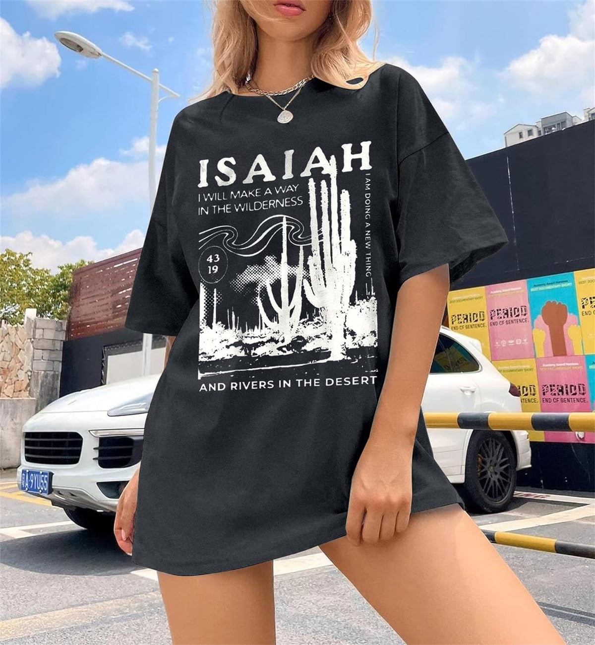 Women Oversized Faith Christian Religious T-Shirt