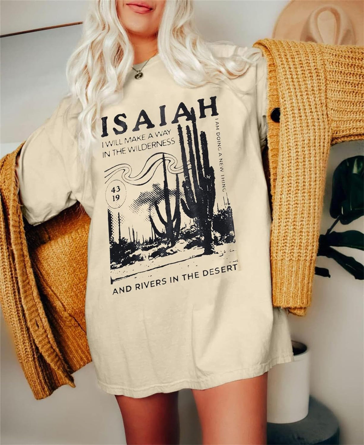 Women Oversized Faith Christian Religious T-Shirt
