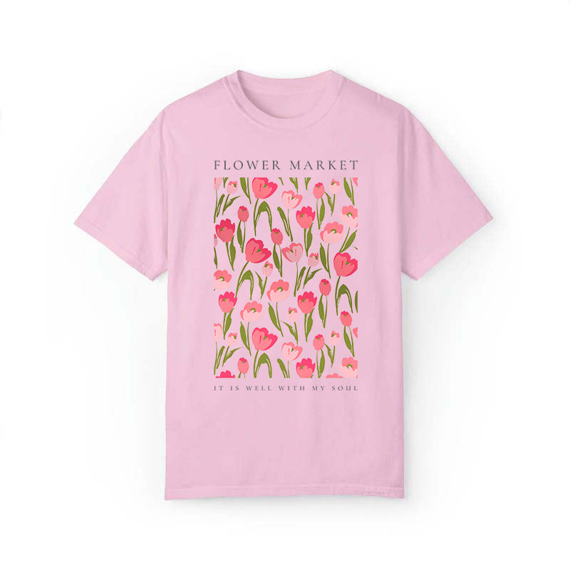 Tulip Floral It Is Well With My Soul T-Shirt