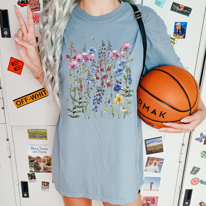 Comfort Colors Boho Flower Bouquet T-Shirt