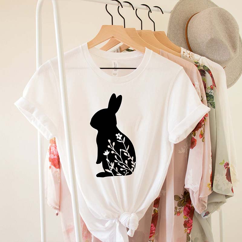 Floral Rabbit Bunny Easter T-Shirt