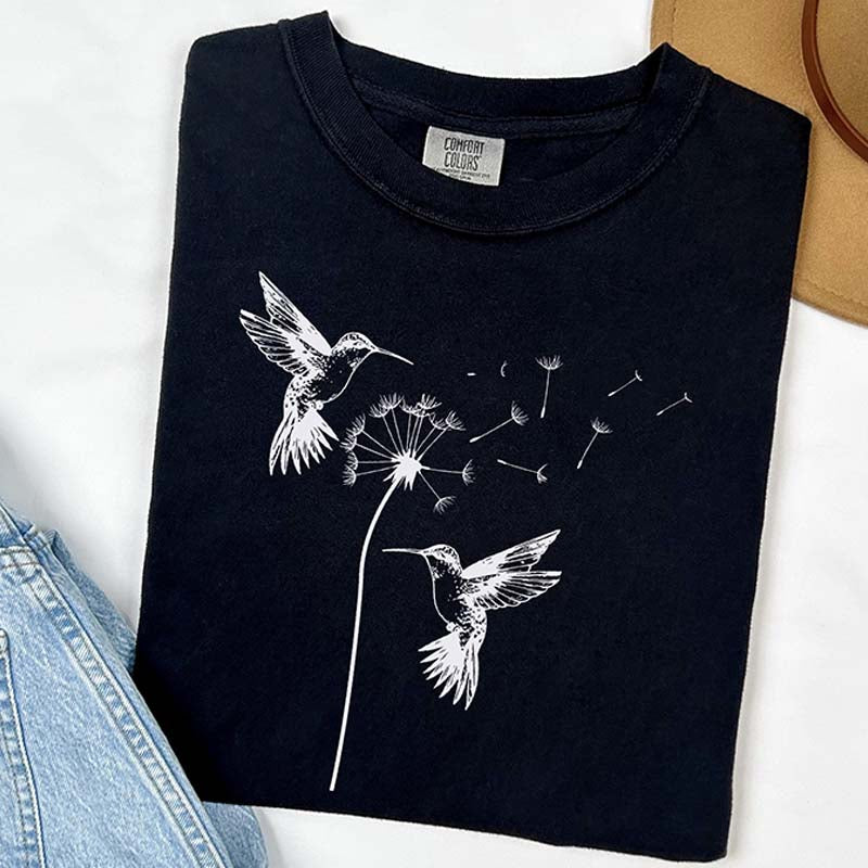 Cute Dandelion Hummingbird T-Shirt