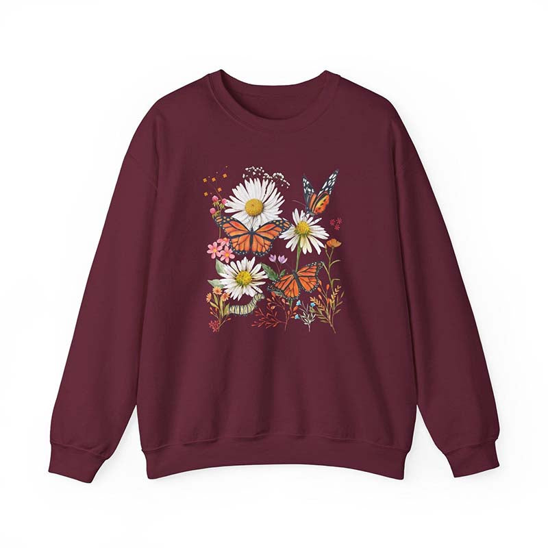 Monarch Butterfly Daisies Sweatshirt