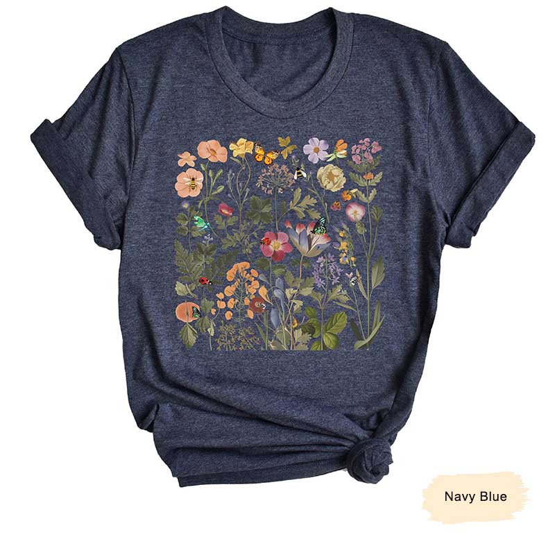Cute Lady Gardener Floral T-Shirt