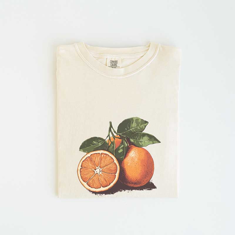 Vintage Orange Pastel Drawing T-Shirt