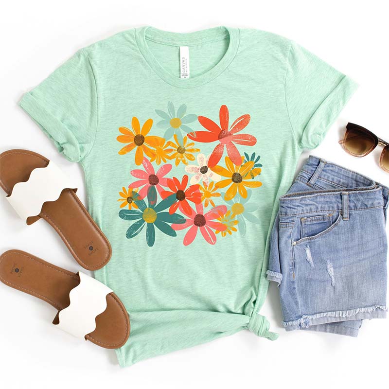 Retro Comfort Colors Floral T-Shirt