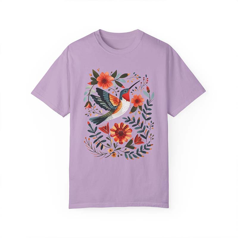 Hummingbird Folk Bird Gifts T-Shirt