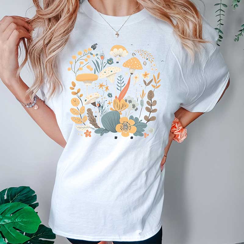 Retro Mushroom Boho Hippie T-Shirt