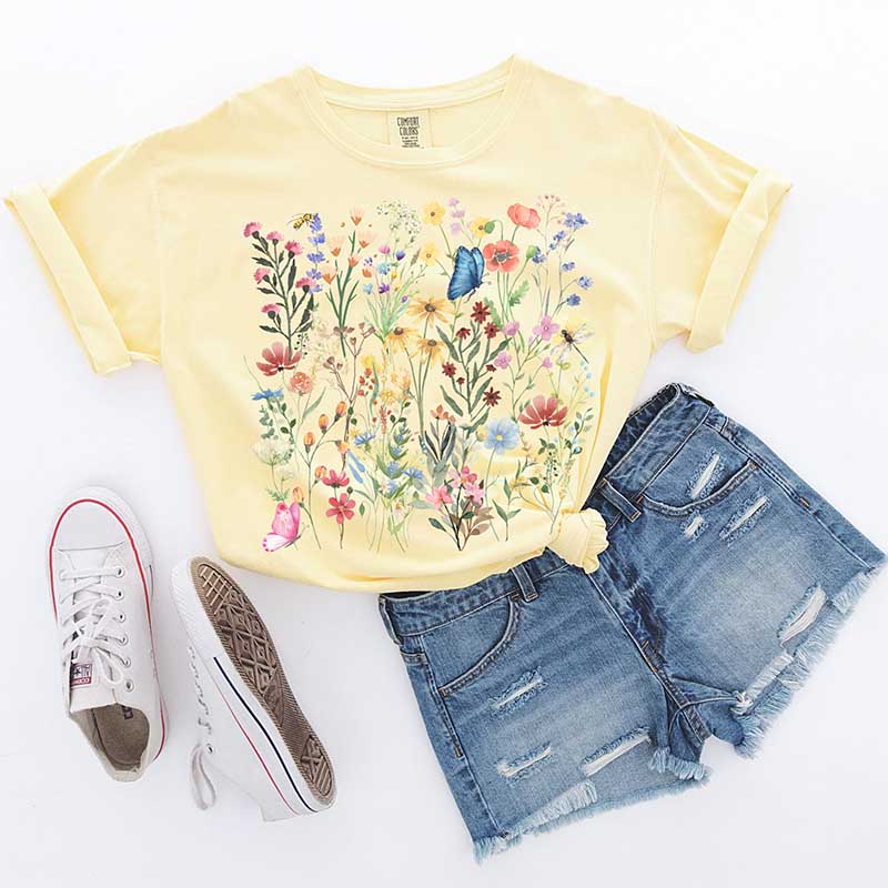 Pressed Flowers Boho Gardening Sweatshirt