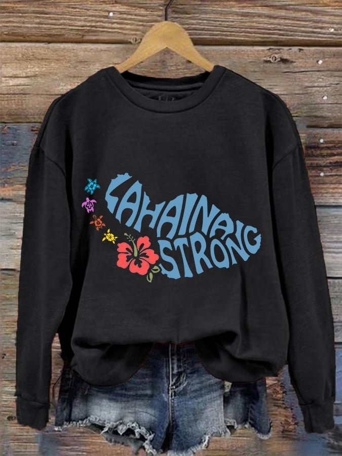 Women's Lahaina Strong Hibiscus Flower Sweatshirt