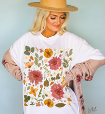 Vintage Pressed Flowers Comfort Colors Wildflowers Shirt