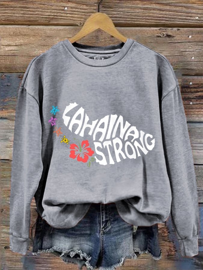 Women's Lahaina Strong Hibiscus Flower Sweatshirt