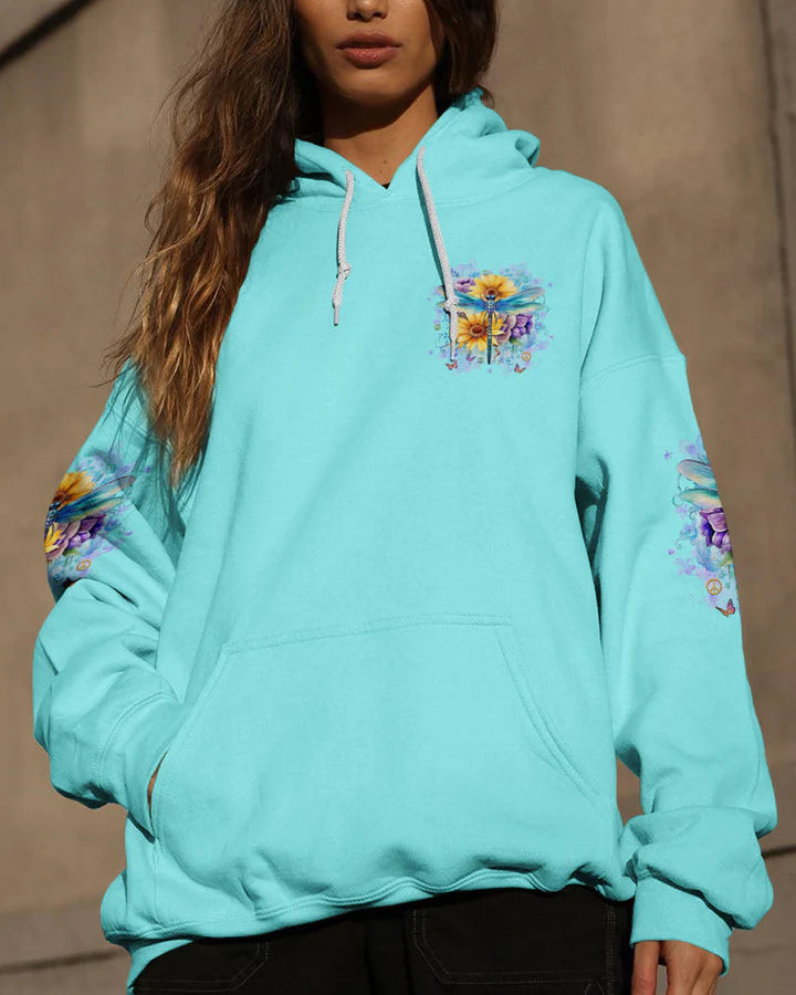 Just Berathe Everything Is To Be Going Okay Dragonfly Flowers Hoodie