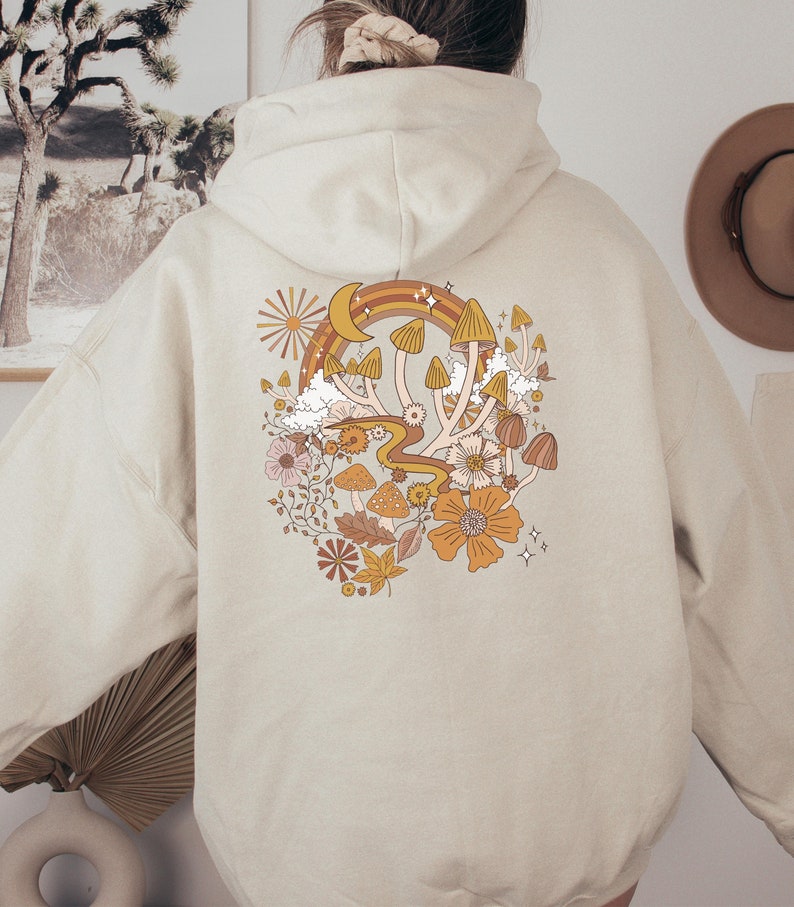 Boho Cottagecore Mushroom Hoodie