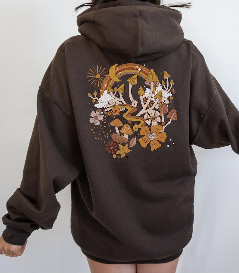 Boho Cottagecore Mushroom Hoodie