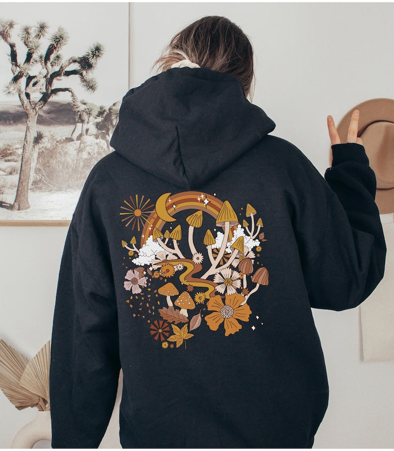 Boho Cottagecore Mushroom Hoodie