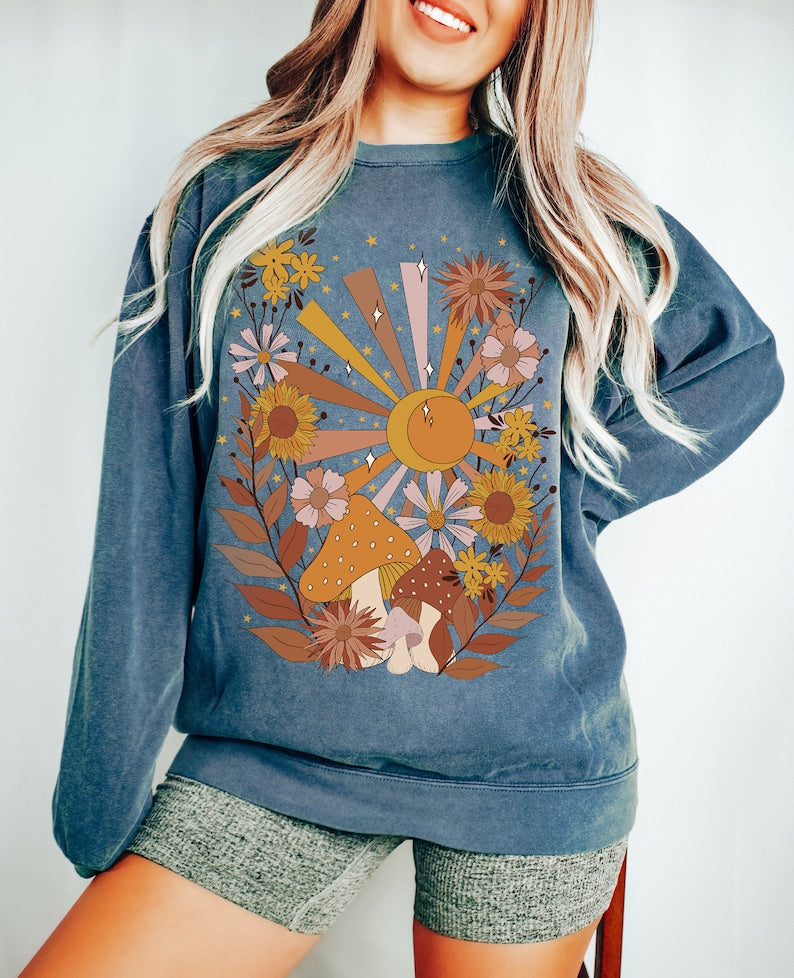 Comfort Colors Bohemian Mushroom Sweatshirt