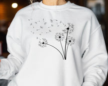 Dandelion Sweatshirt  Boho Windflower Sweatshirt