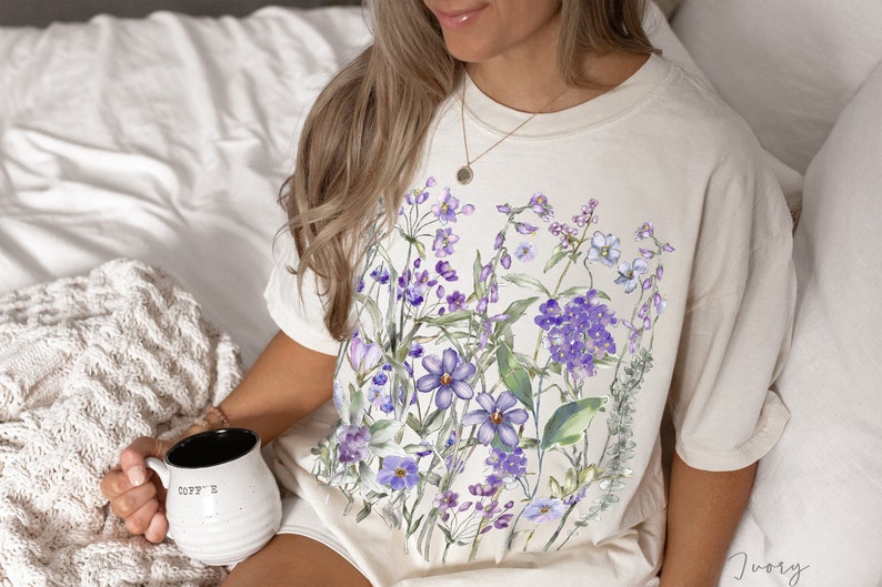 Vintage Pressed Flowers Comfort Colors Shirt