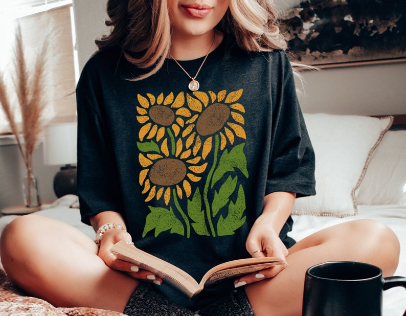 Sunflowers Tshirt Boho Floral T-Shirt