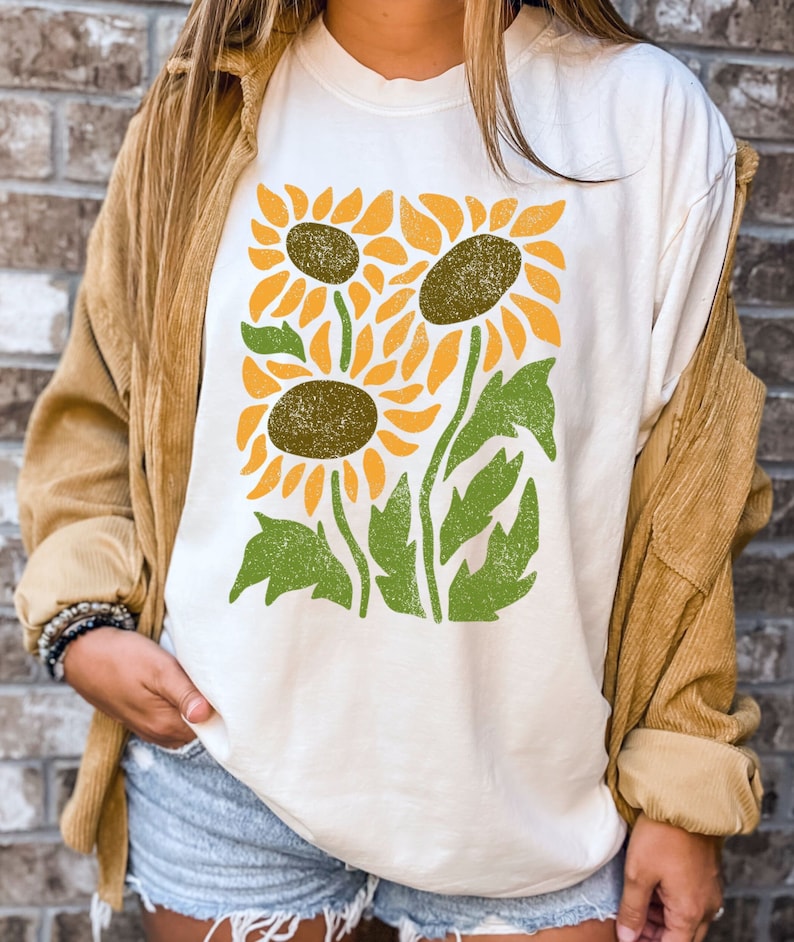 Sunflowers Tshirt Boho Floral T-Shirt